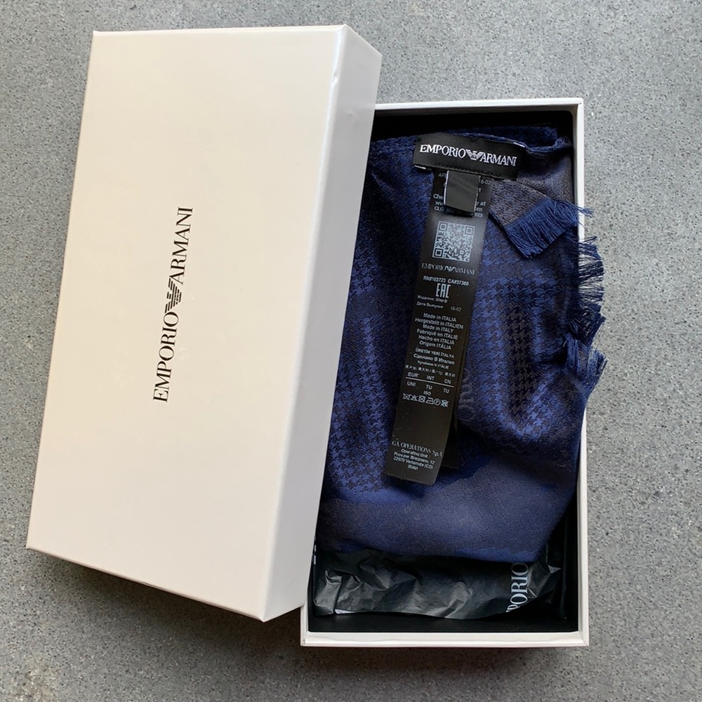 New in box Emporio Armani silk scarf